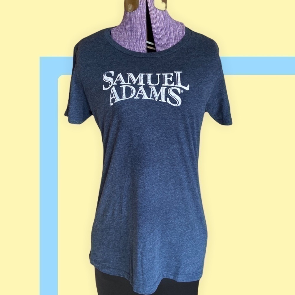𝅺samuel Adams T-Shirt Blue Sz L